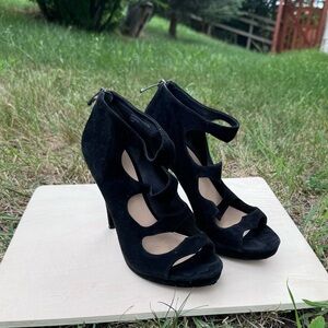 Via Spiga Black Suede Heels